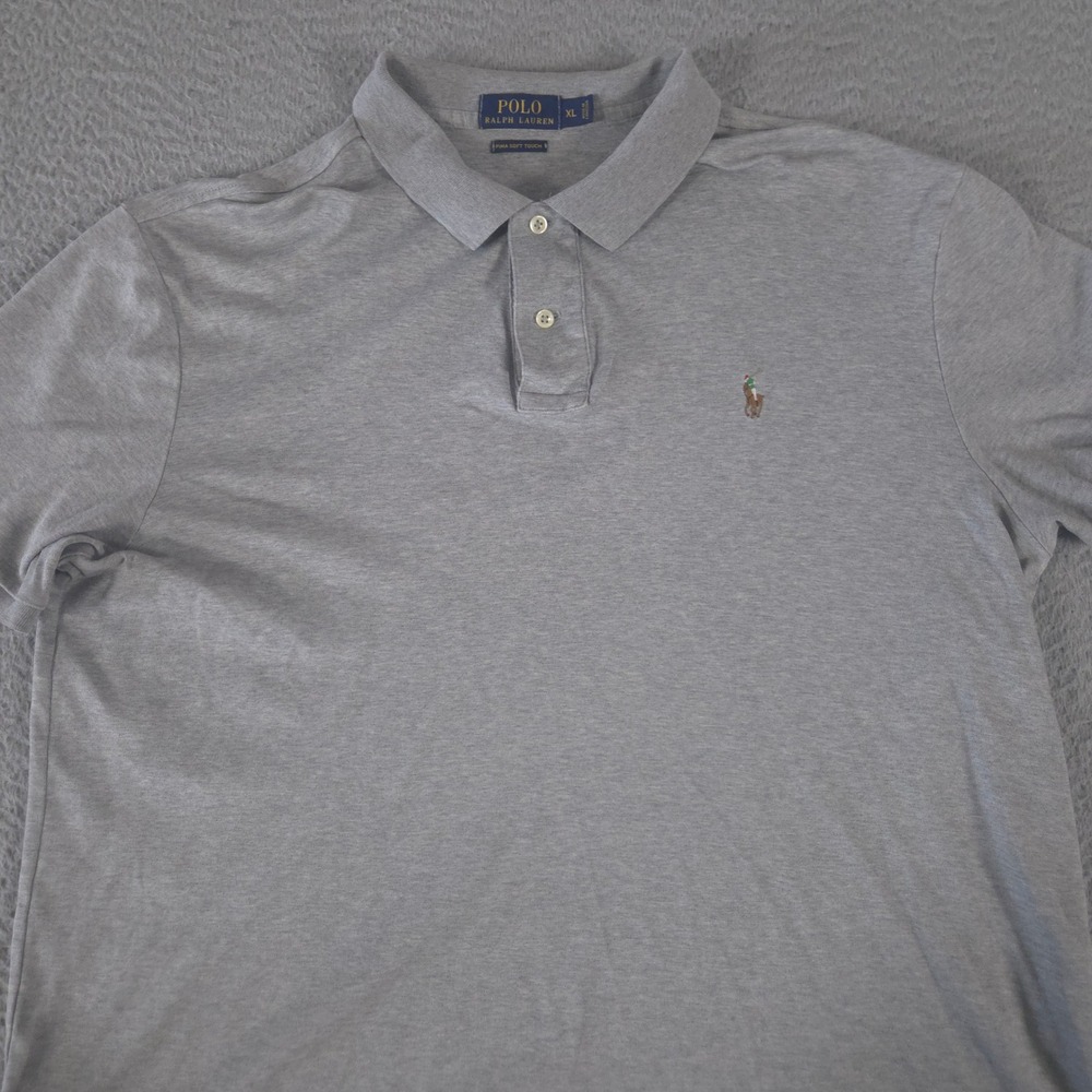 Polo Ralph Lauren Polo Shirt Mens XL Grey Pima Soft Touch Short Sleeve Cotton